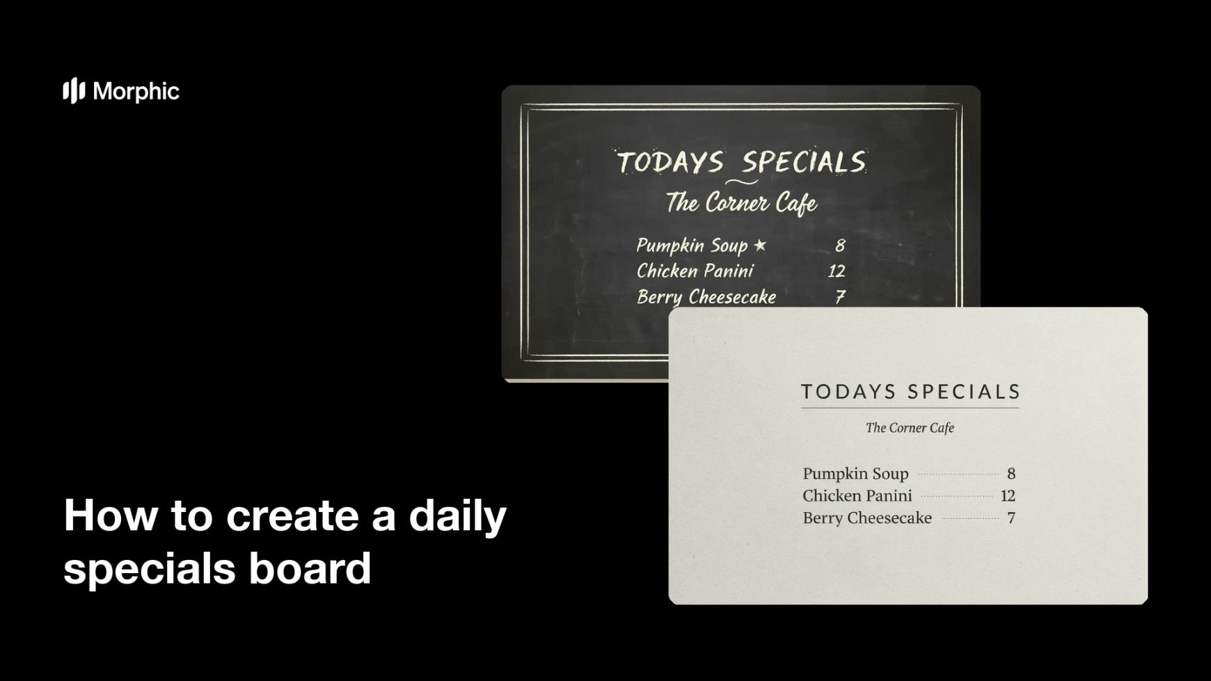 How to create a daily specials board