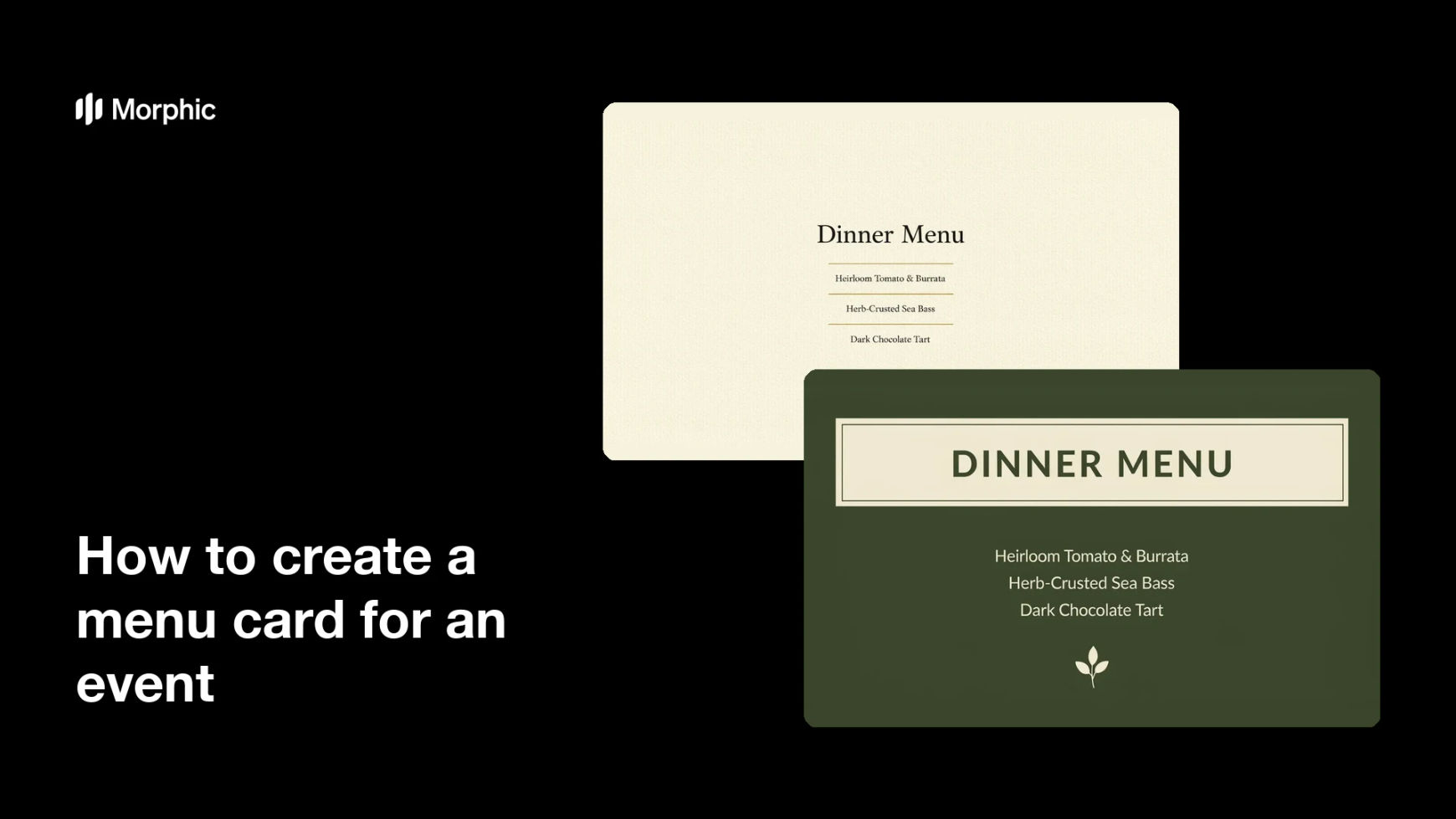 How to create a menu card for an event