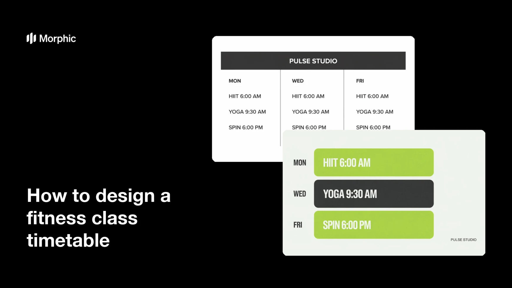 How to design a fitness class timetable