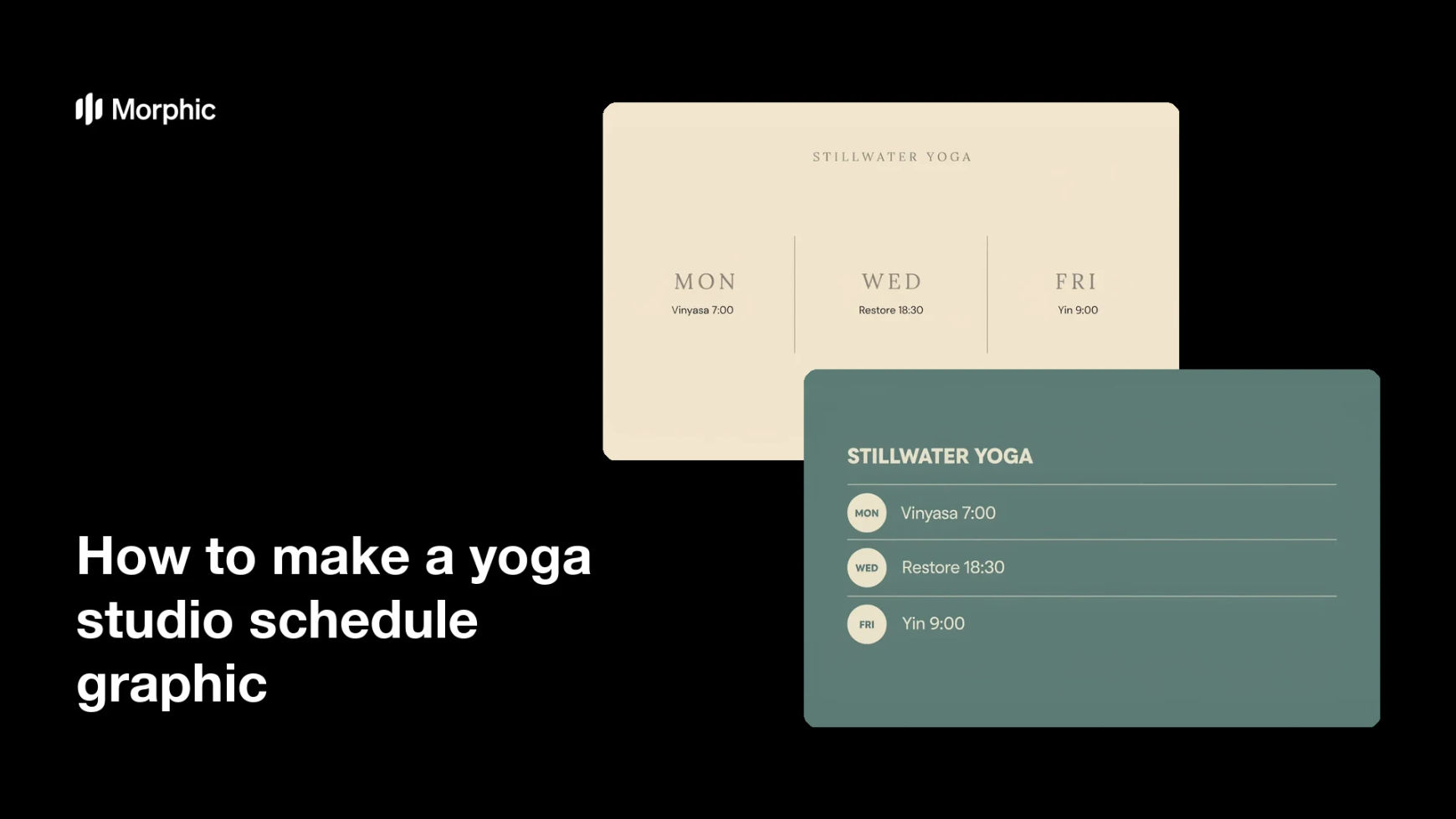 How to make a yoga studio schedule graphic