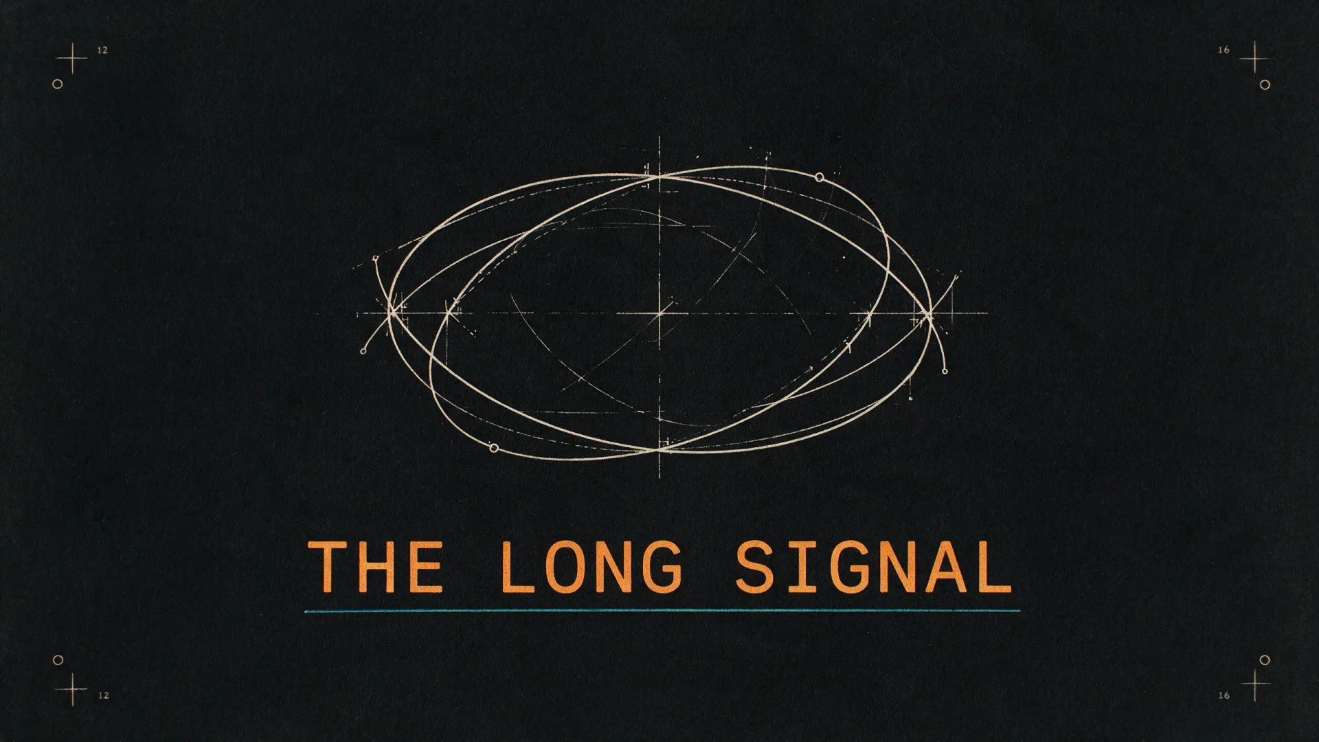 A title sequence built from orbital diagrams and monospace credits on black