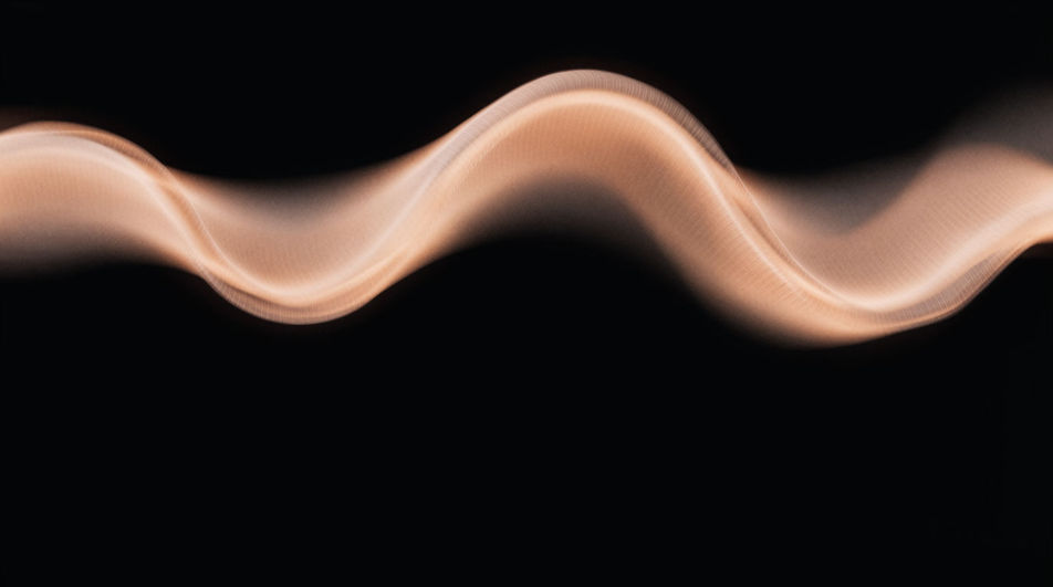 Ein Lichtband, das anschwillt und schmaler wird wie eine gesprochene Wellenform