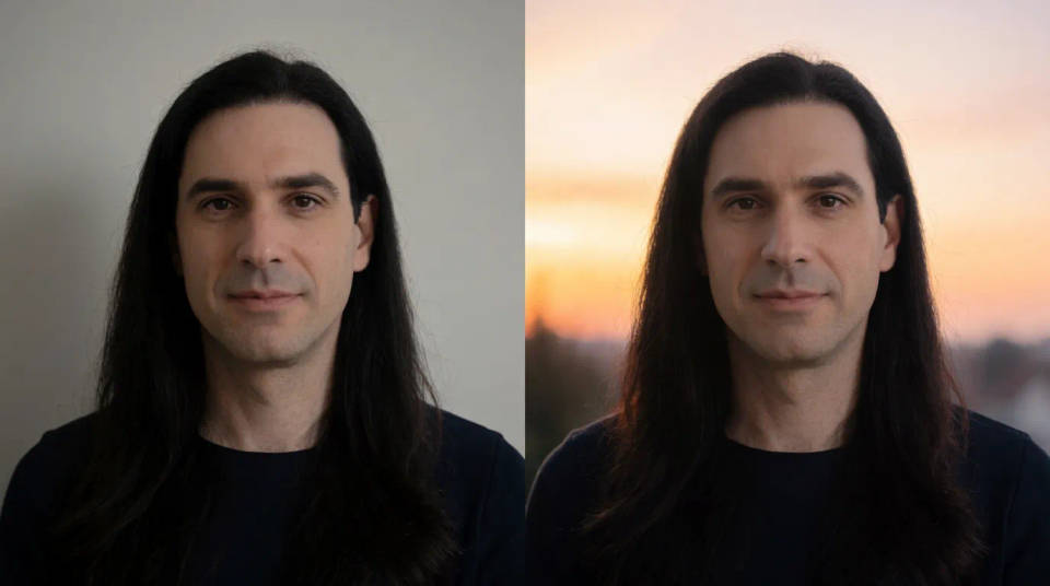 Uma pré-visualização rápida ao lado da renderização em qualidade final do mesmo plano