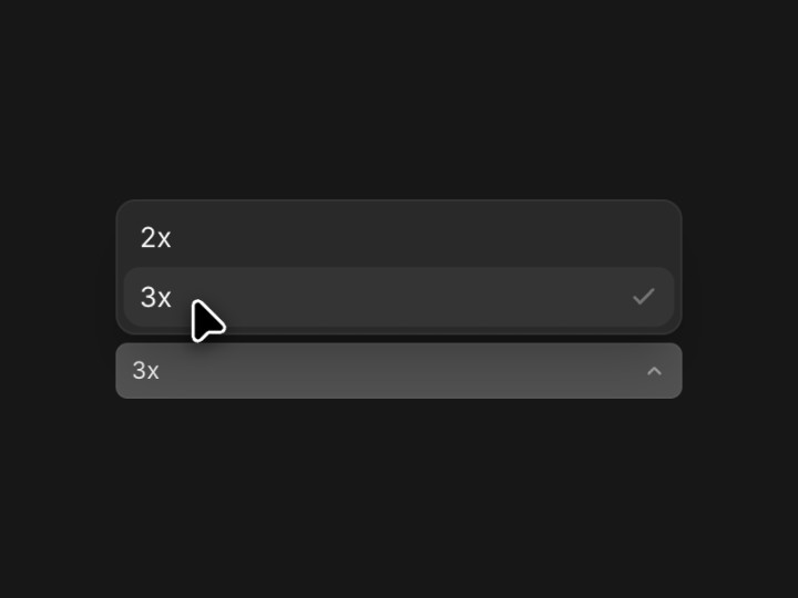 The Density list with 2x and 3x, and 3x selected