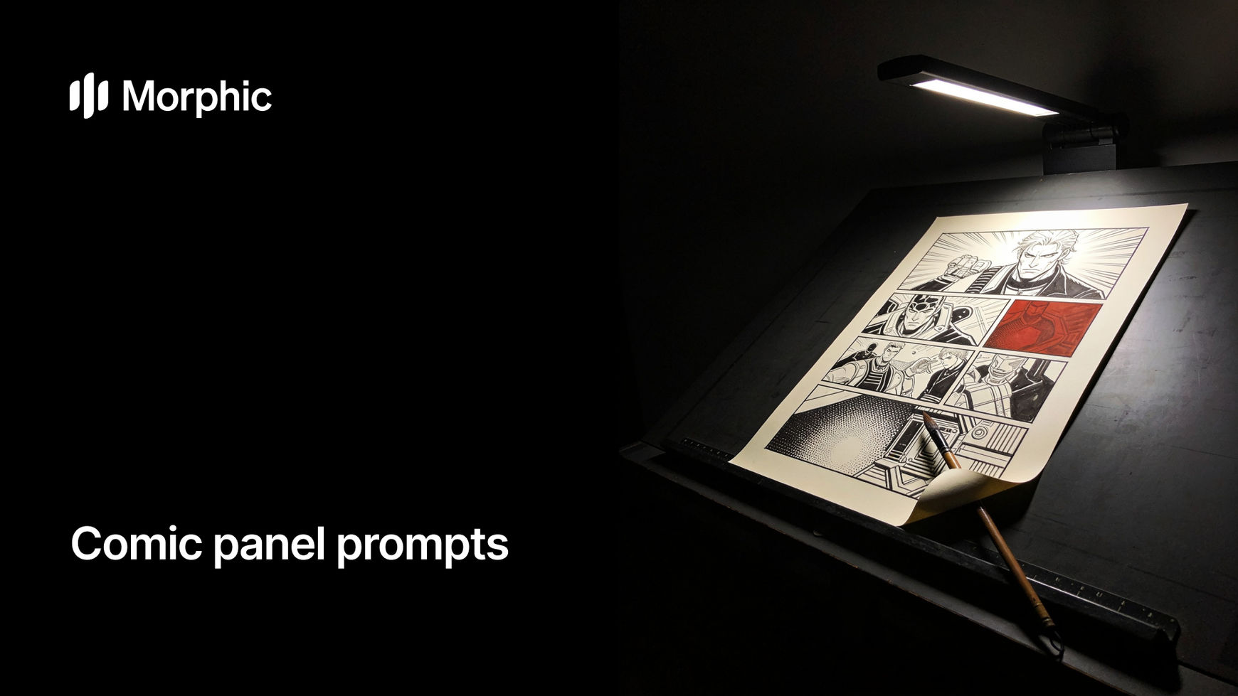 Comic panel prompt library on Morphic