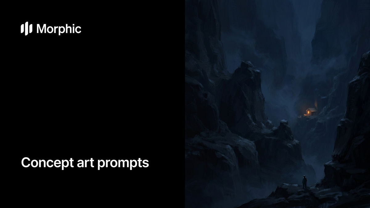 Concept art prompt library on Morphic