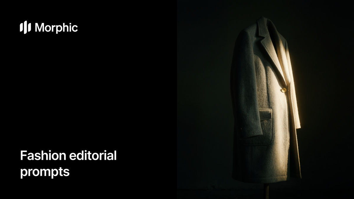 Fashion editorial prompt library on Morphic