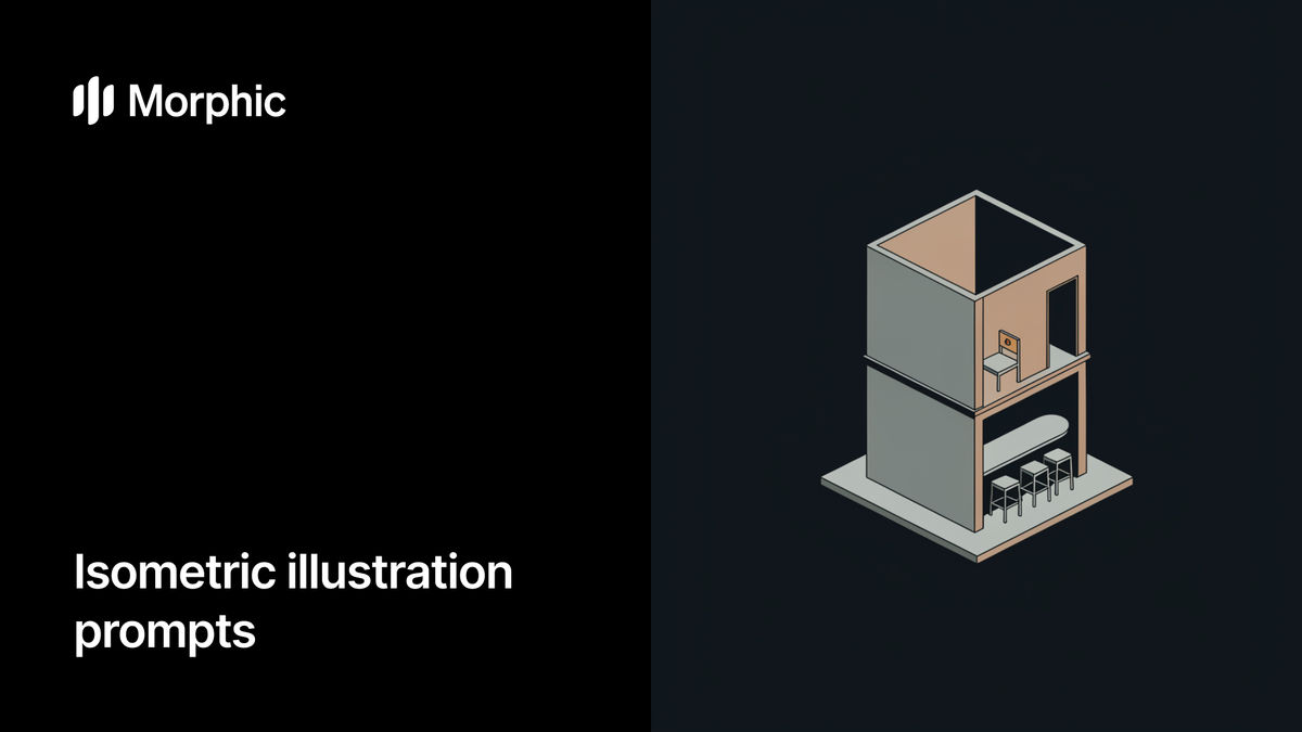 Isometric illustration prompt library on Morphic