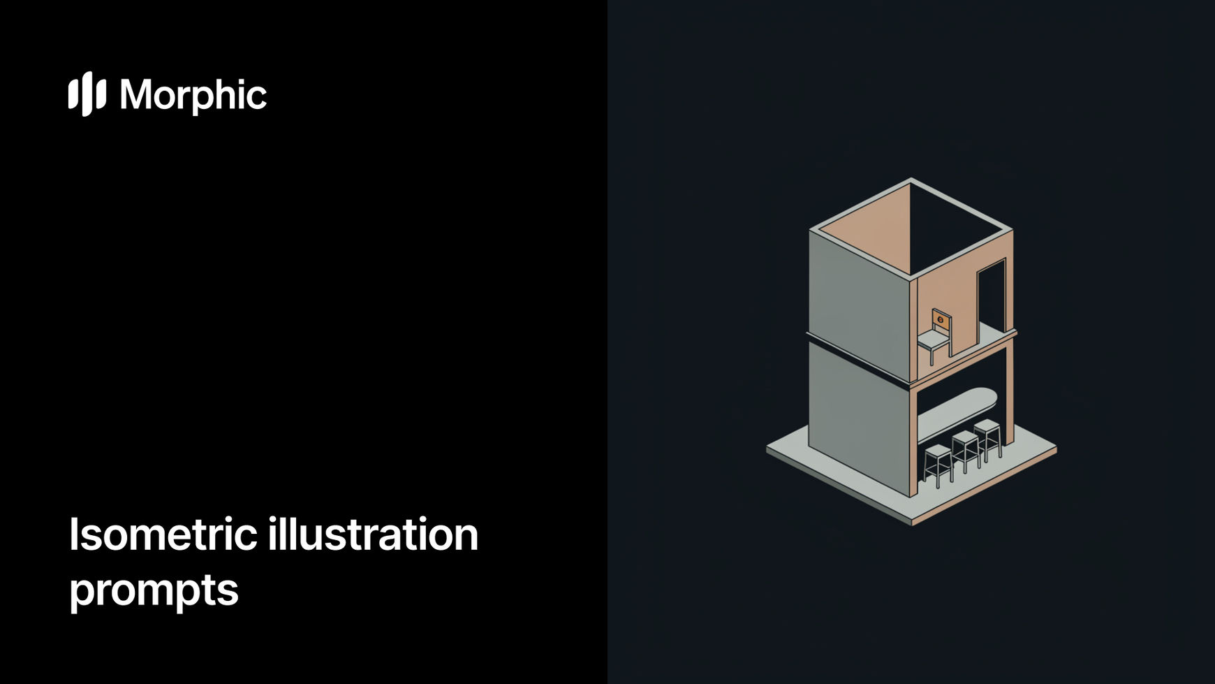 Isometric illustration prompt library on Morphic