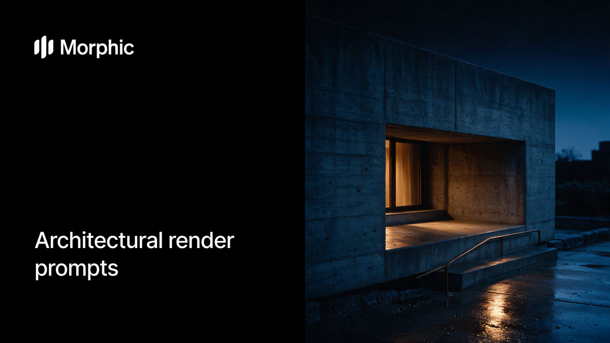Architectural render prompt library on Morphic