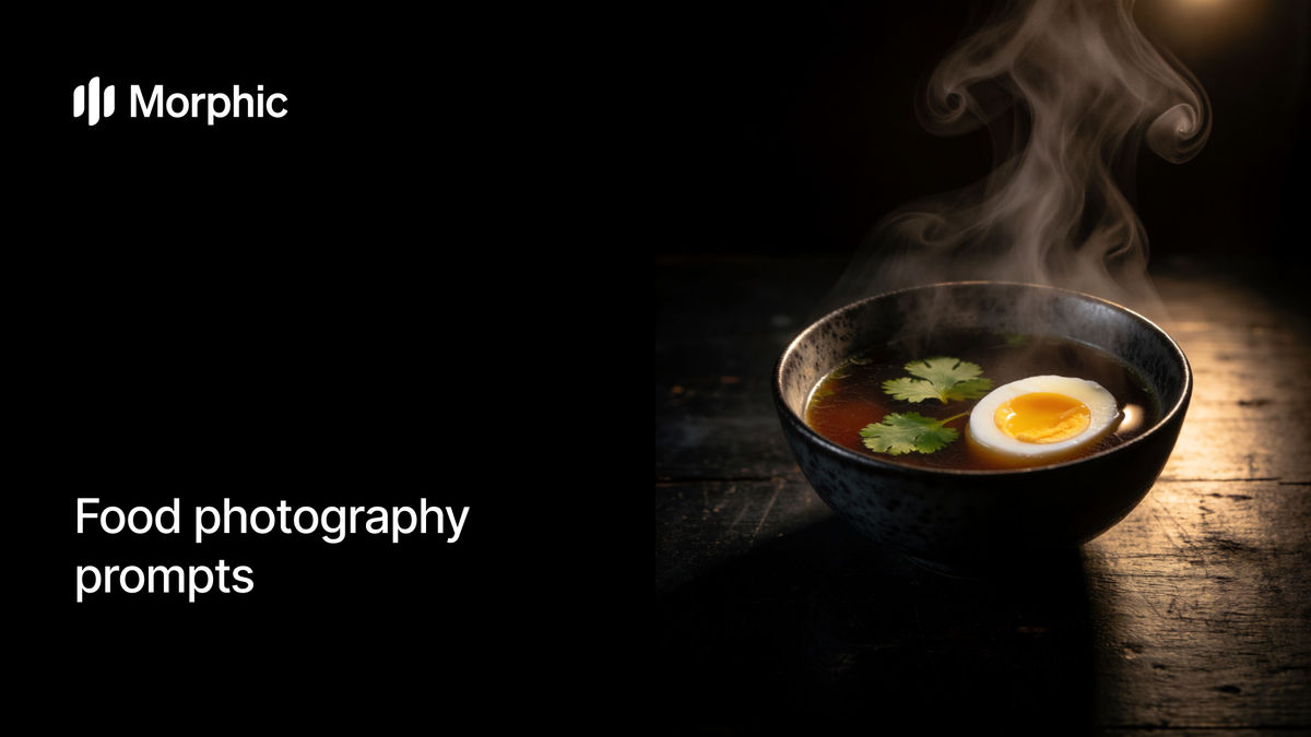 Food photography prompt library on Morphic