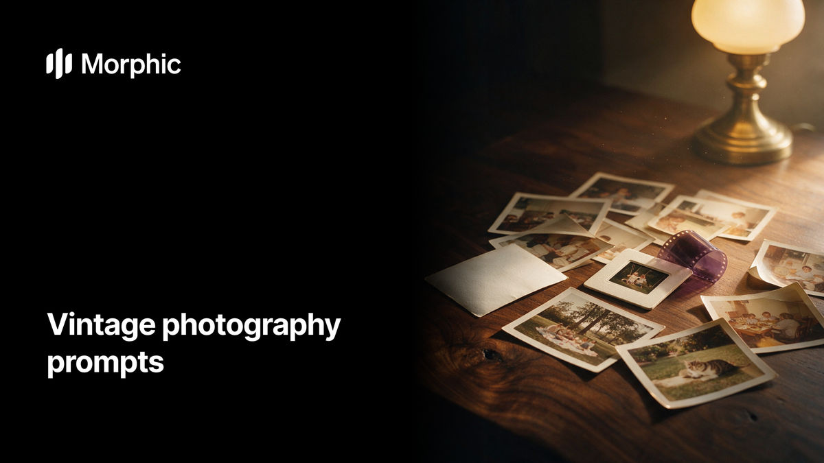 Vintage photography prompt library on Morphic