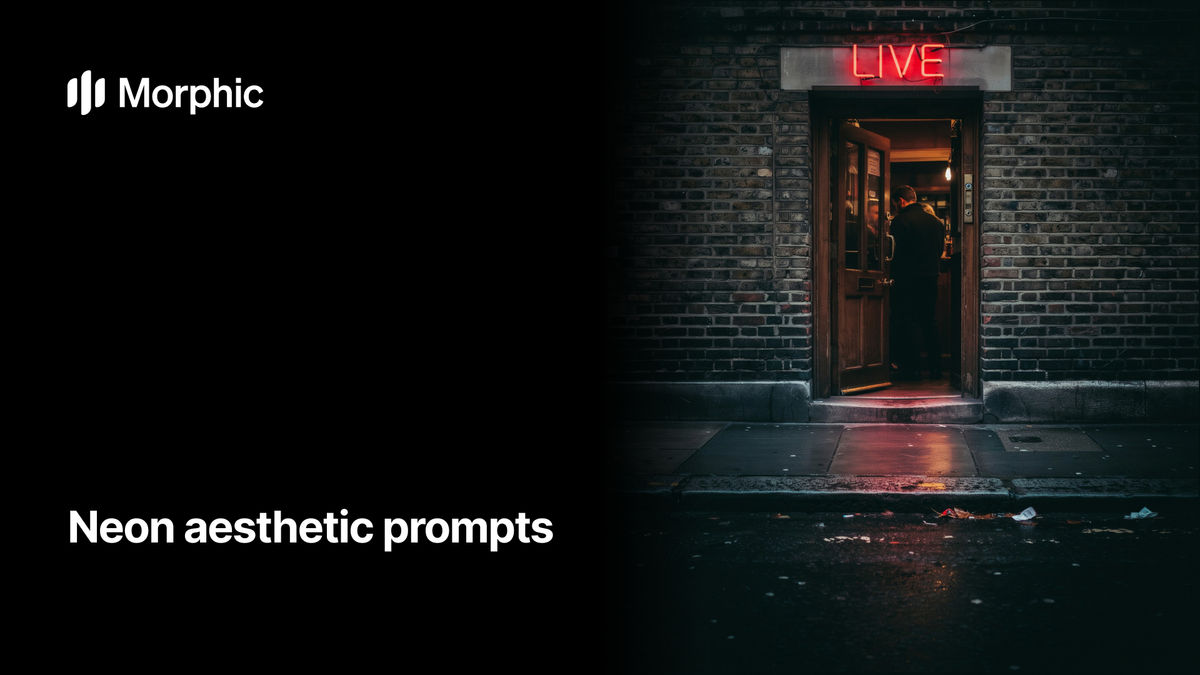 Neon aesthetic prompt library on Morphic