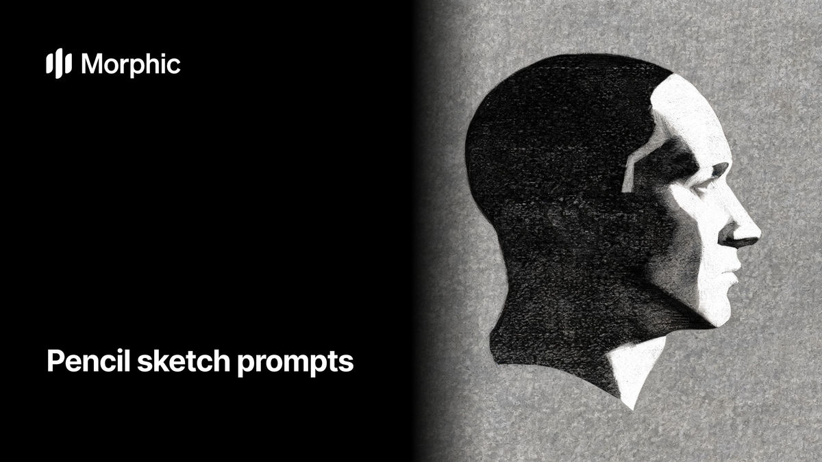 Pencil sketch prompt library on Morphic