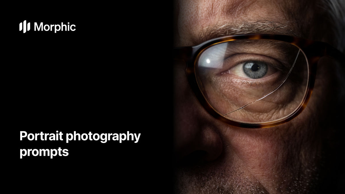 Portrait photography prompt library on Morphic