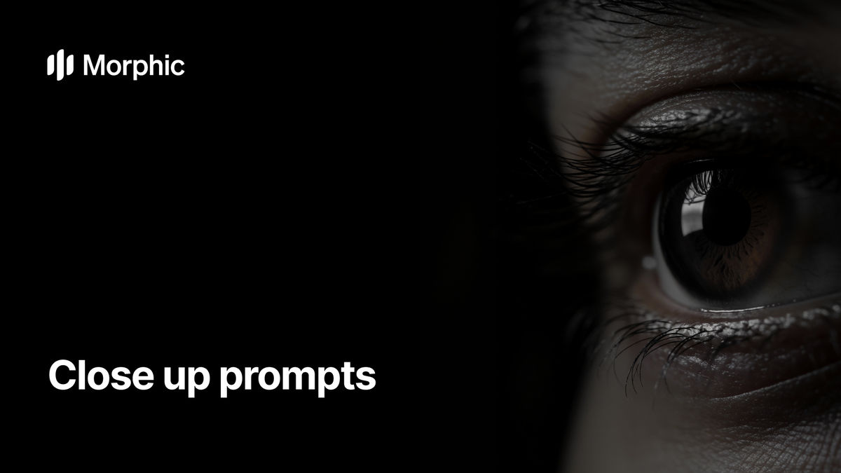 Close up prompt library on Morphic