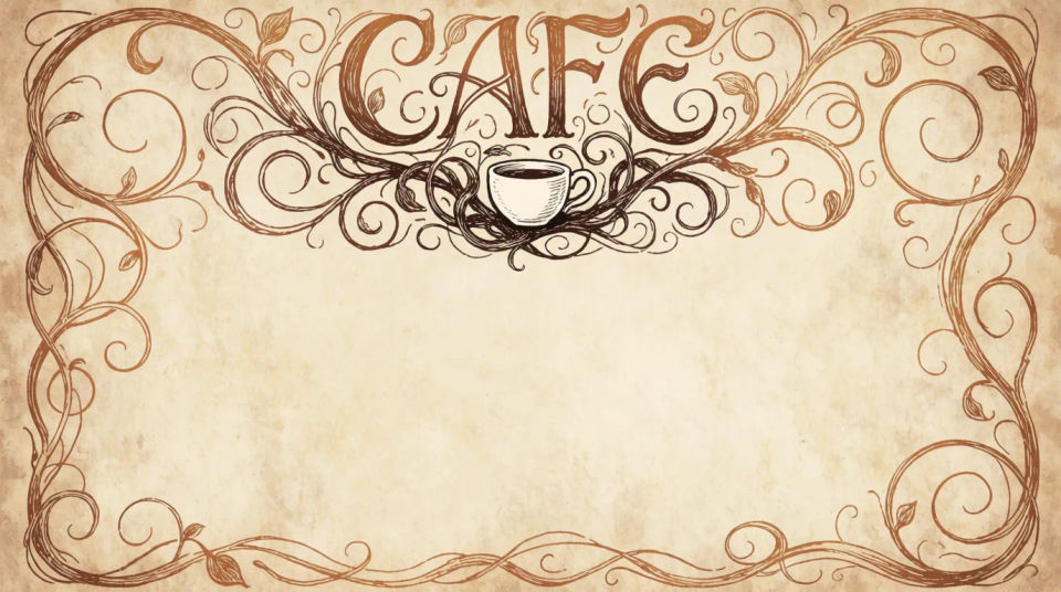 Cafe menu illustration panel
