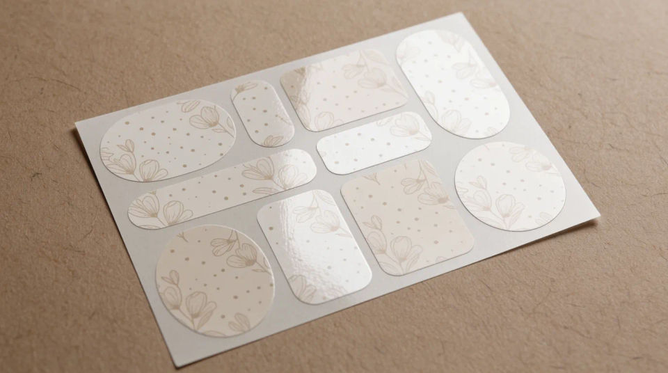 Label sheet flat lay