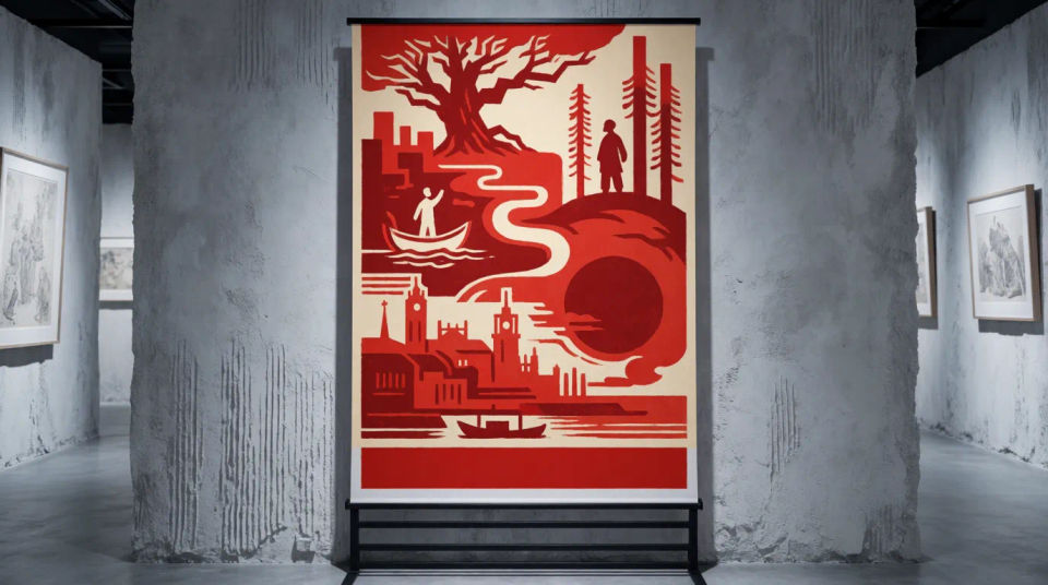 Museum exhibition banner