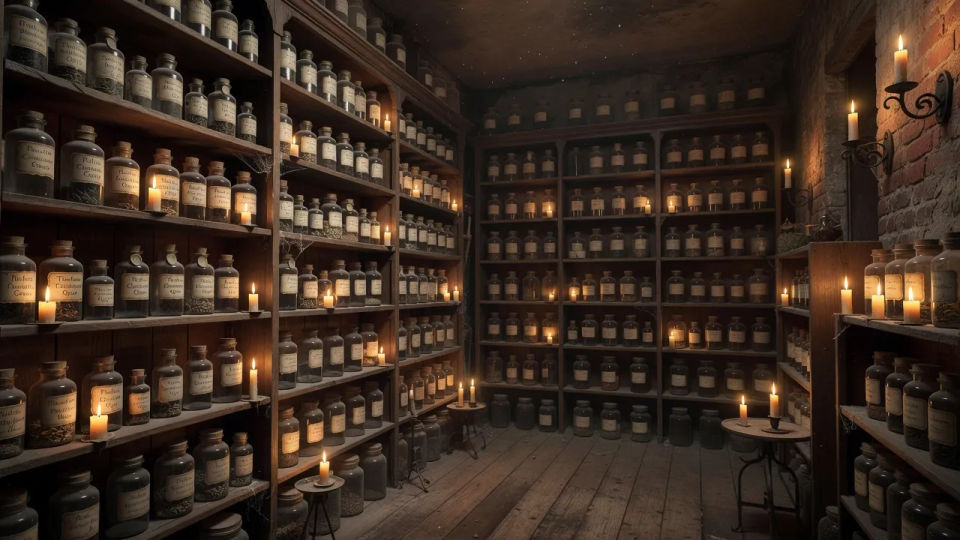 Jar-lined back room