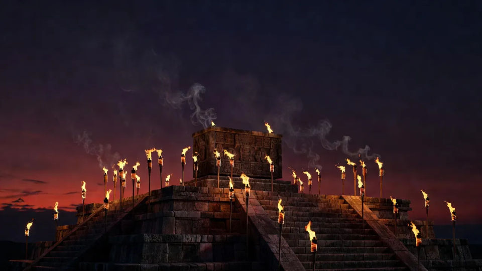 Torchlit summit ceremony