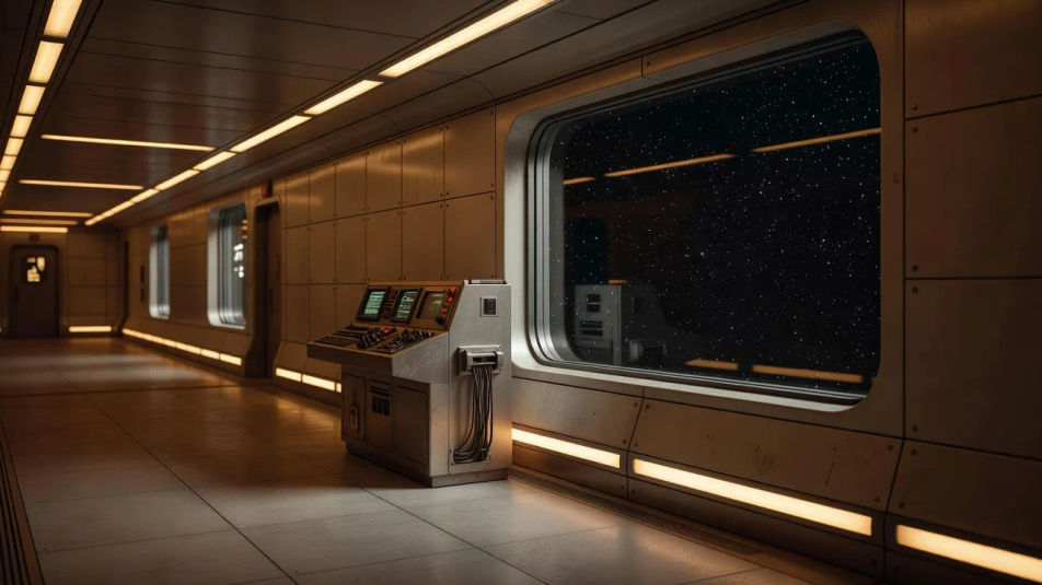 Station corridor at rest