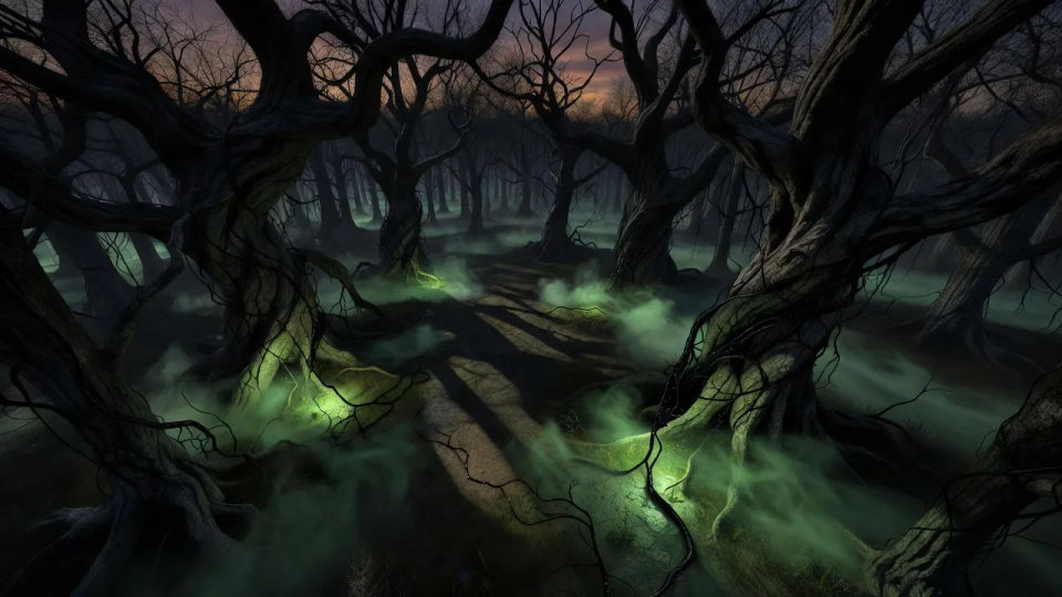 Blighted forest panorama