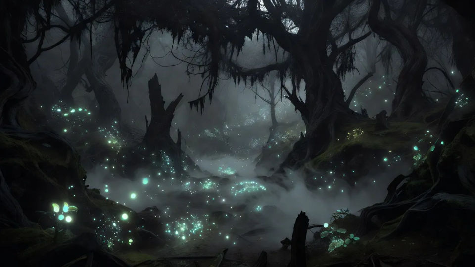Spore hollow at night