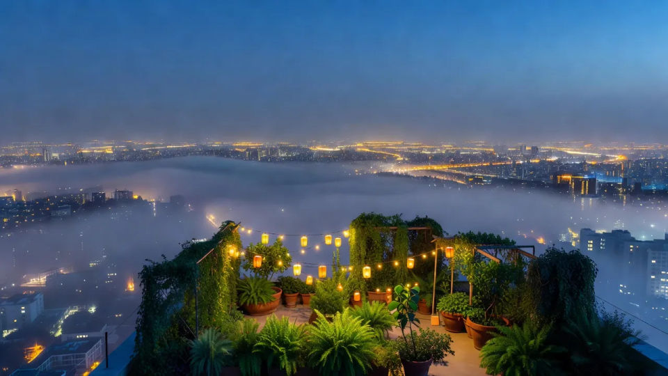 Rooftop garden overlook