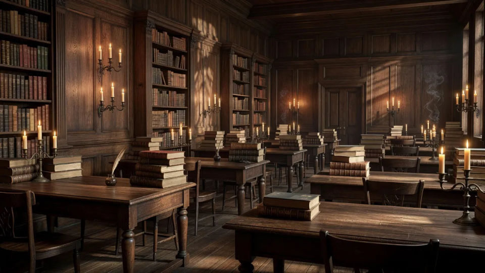 Candlelit study hall
