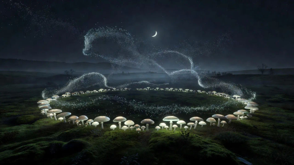 Fairy ring at moonrise