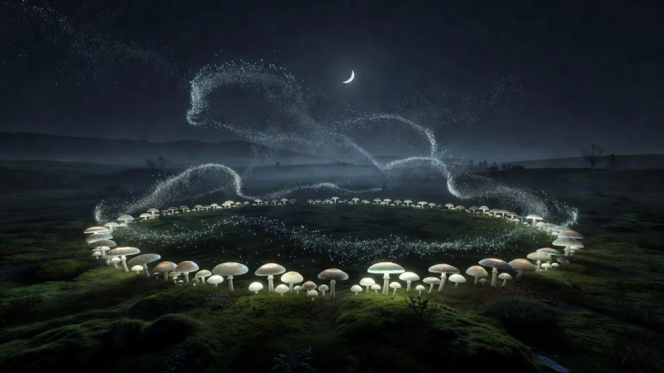 Fairy ring at moonrise