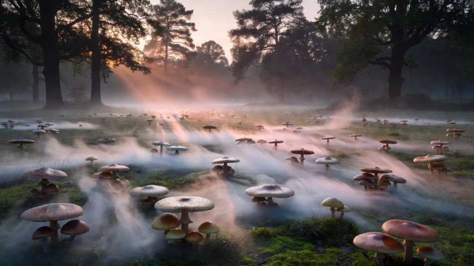 Misty dawn clearing