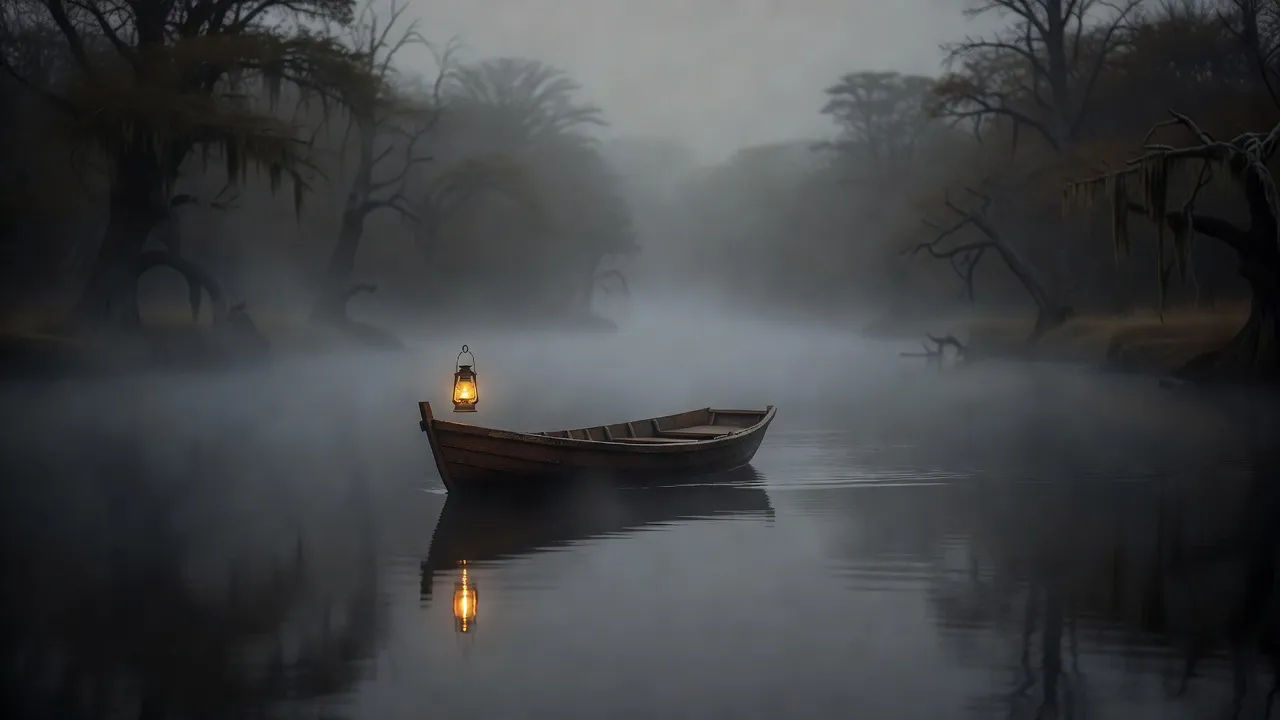 Lantern skiff crossing
