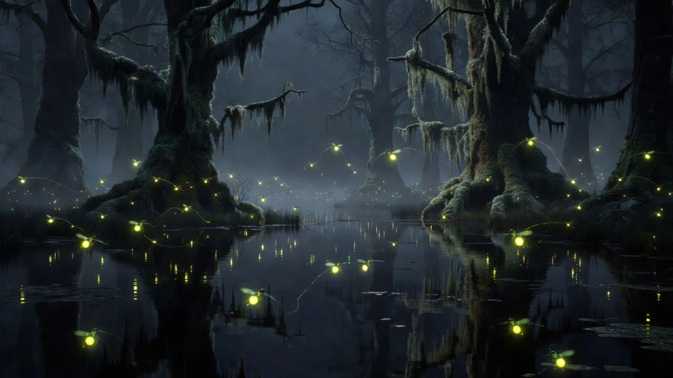 Firefly-lit shallows