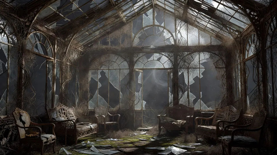 Overgrown conservatory