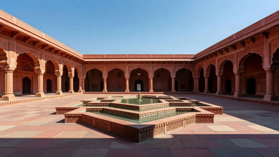 Grand courtyard at midday