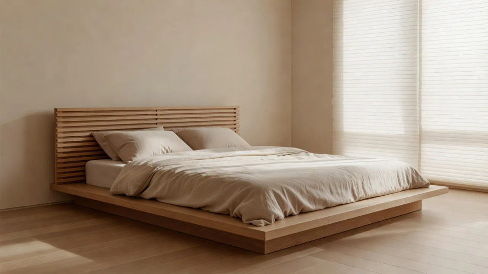 Sunlit Japandi bedroom