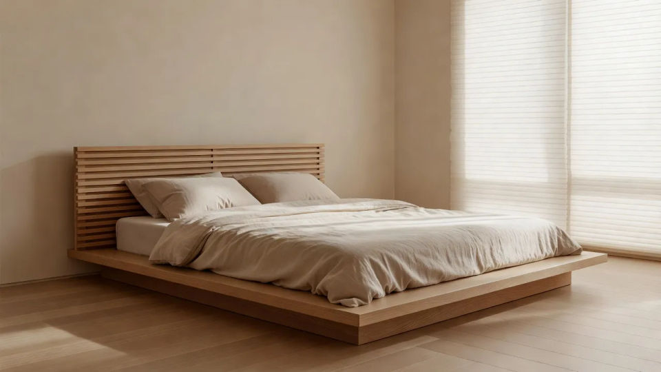Sunlit Japandi bedroom