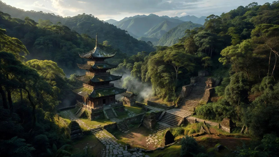 Mountain temple grounds