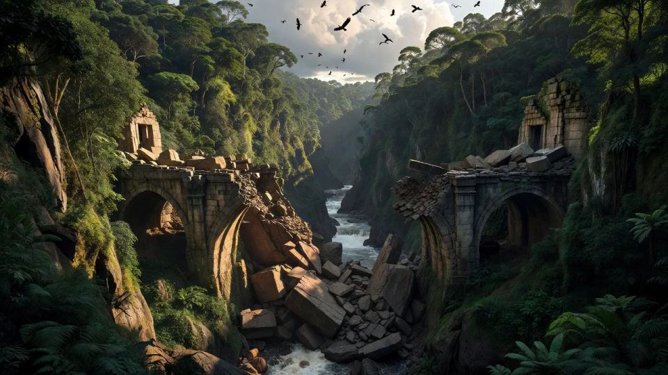 River gorge ruins