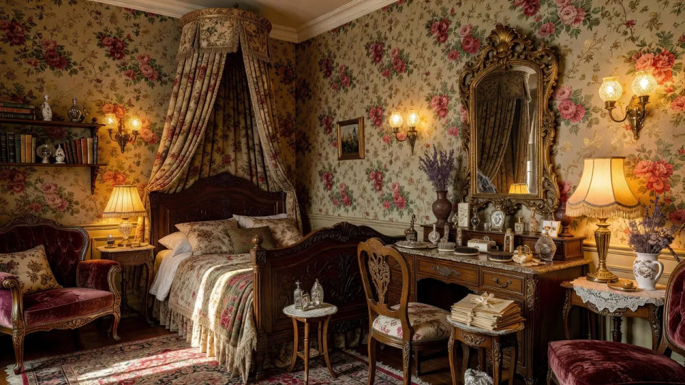 Bold maximalist bedroom
