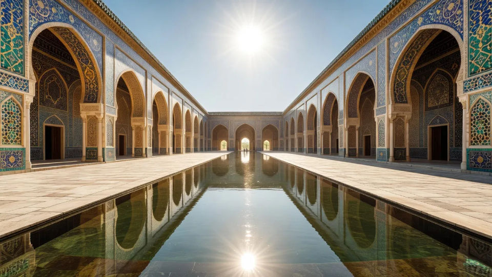 Grand courtyard at midday