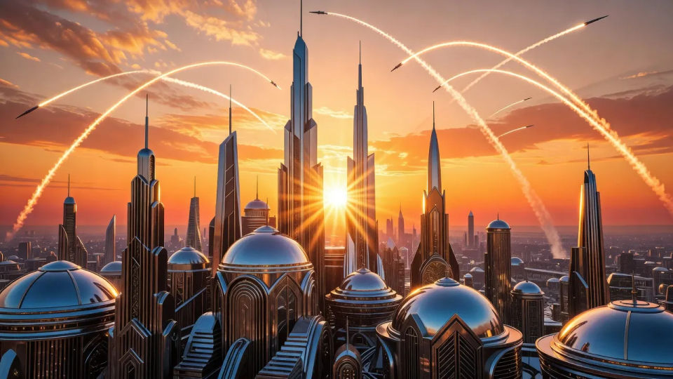 Streamlined spire skyline