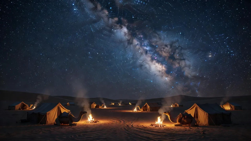 Night camp under the stars