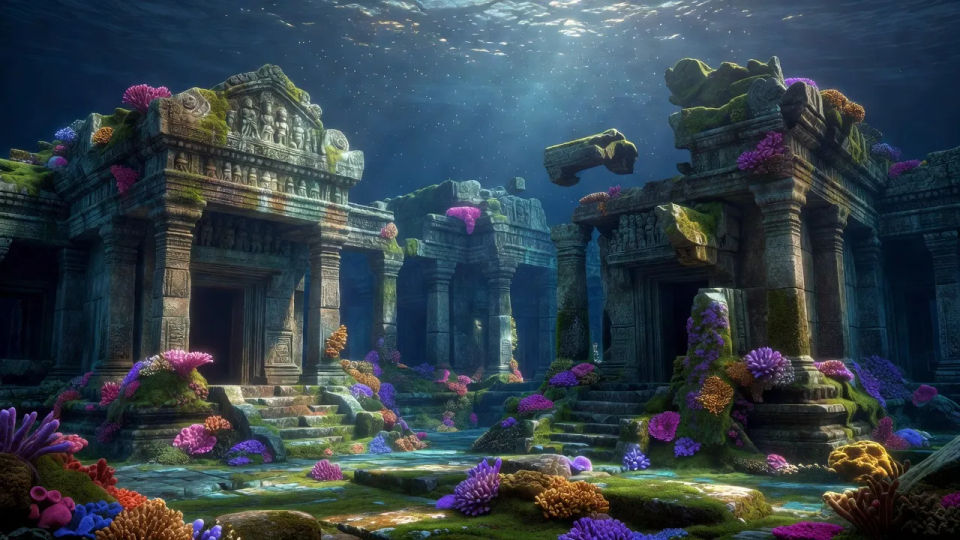 Sunken temple panorama