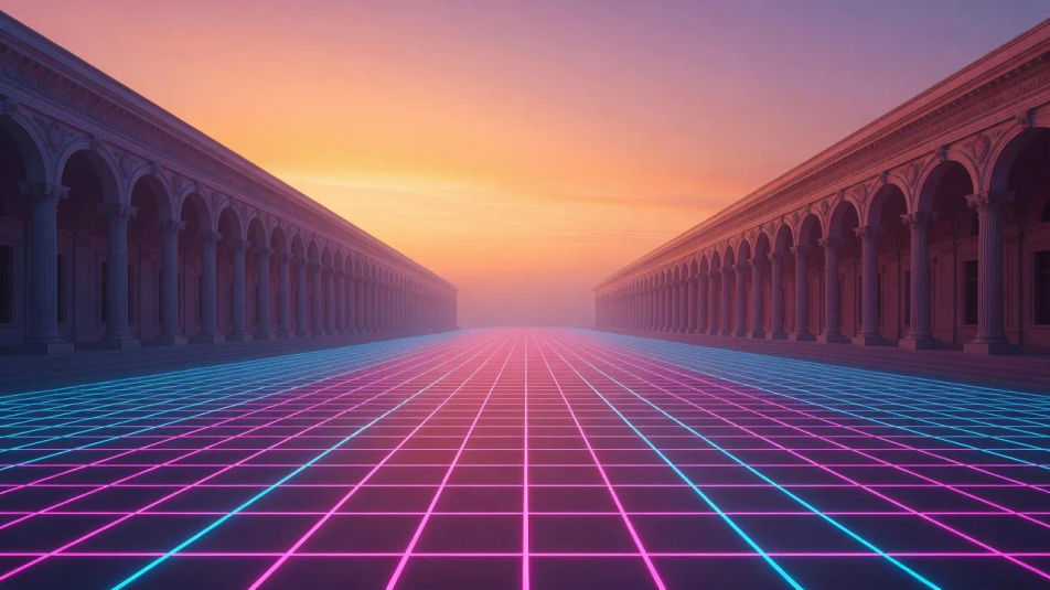Sunset grid plaza