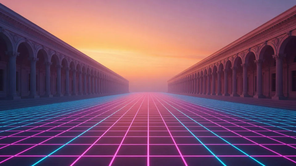 Sunset grid plaza