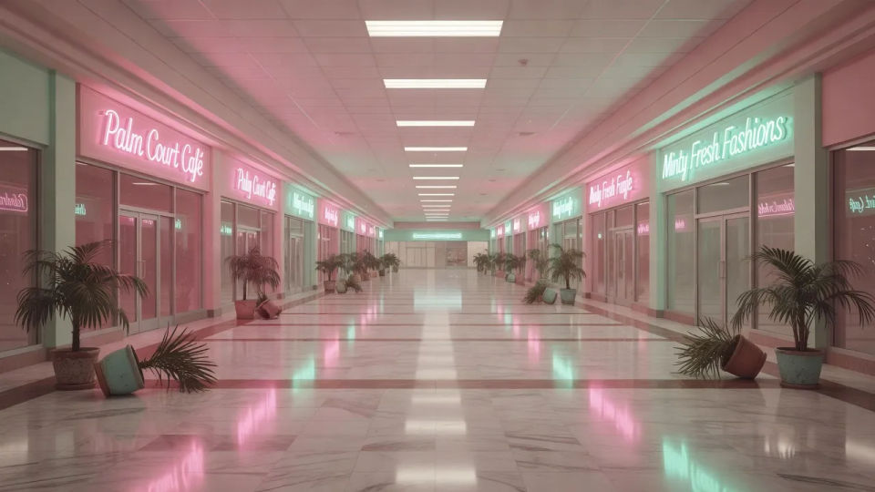 Empty pastel mall