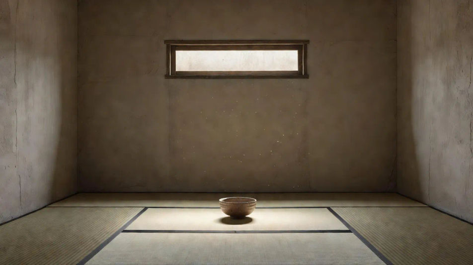 石造りの茶室の内観